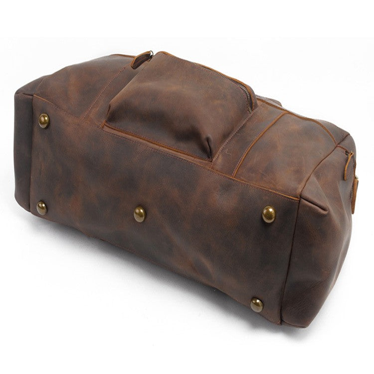 Full Grain Cowhide Leather Weekender Duffel Bag Overnight Luggage Leather Bags Gallery