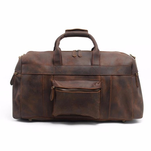 Full Grain Cowhide Leather Weekender Duffel Bag Overnight Luggage Leather Bags Gallery