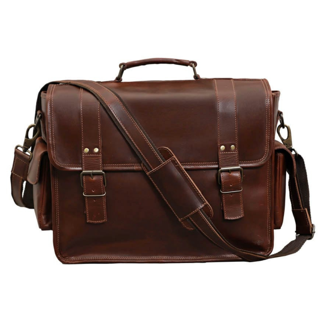 Full Grain Buffalo Leather Briefcase For Men