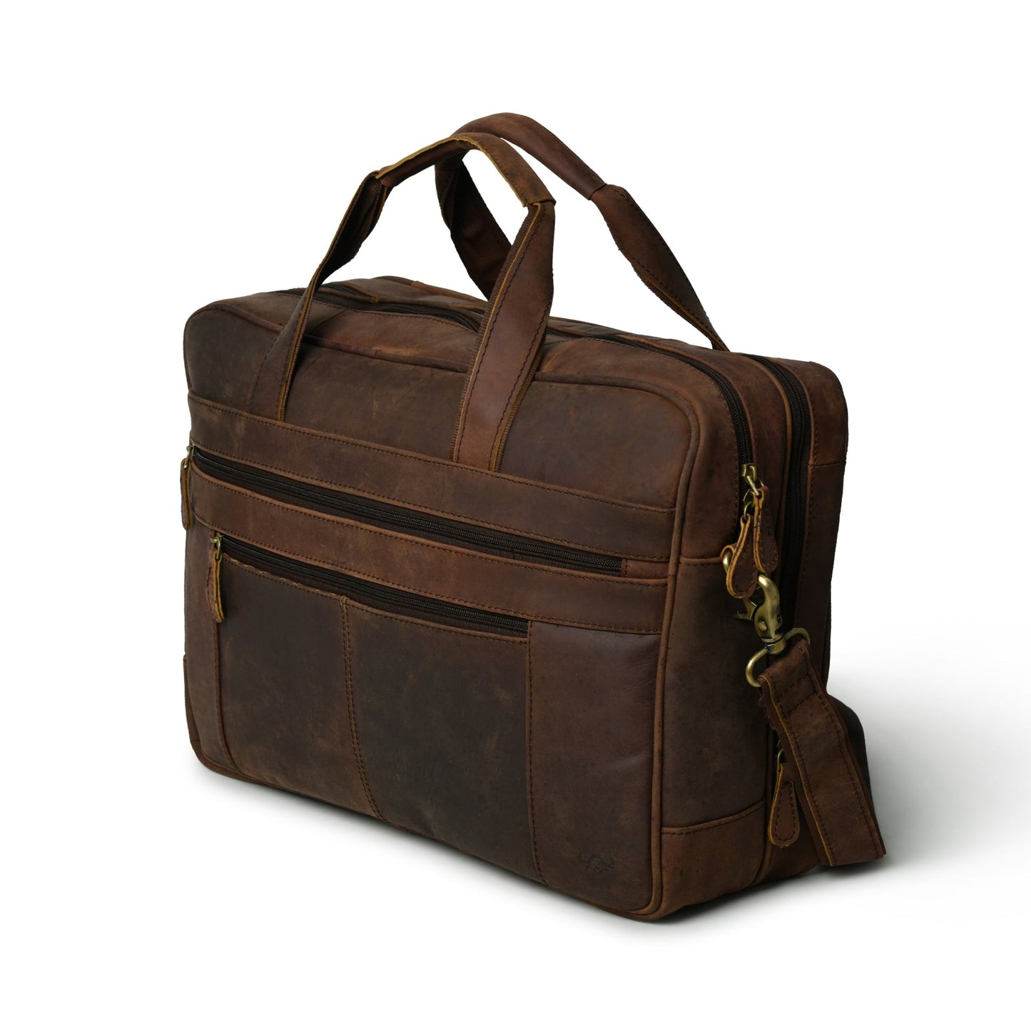 Classic Buffalo Leather Messenger Briefcase Bag