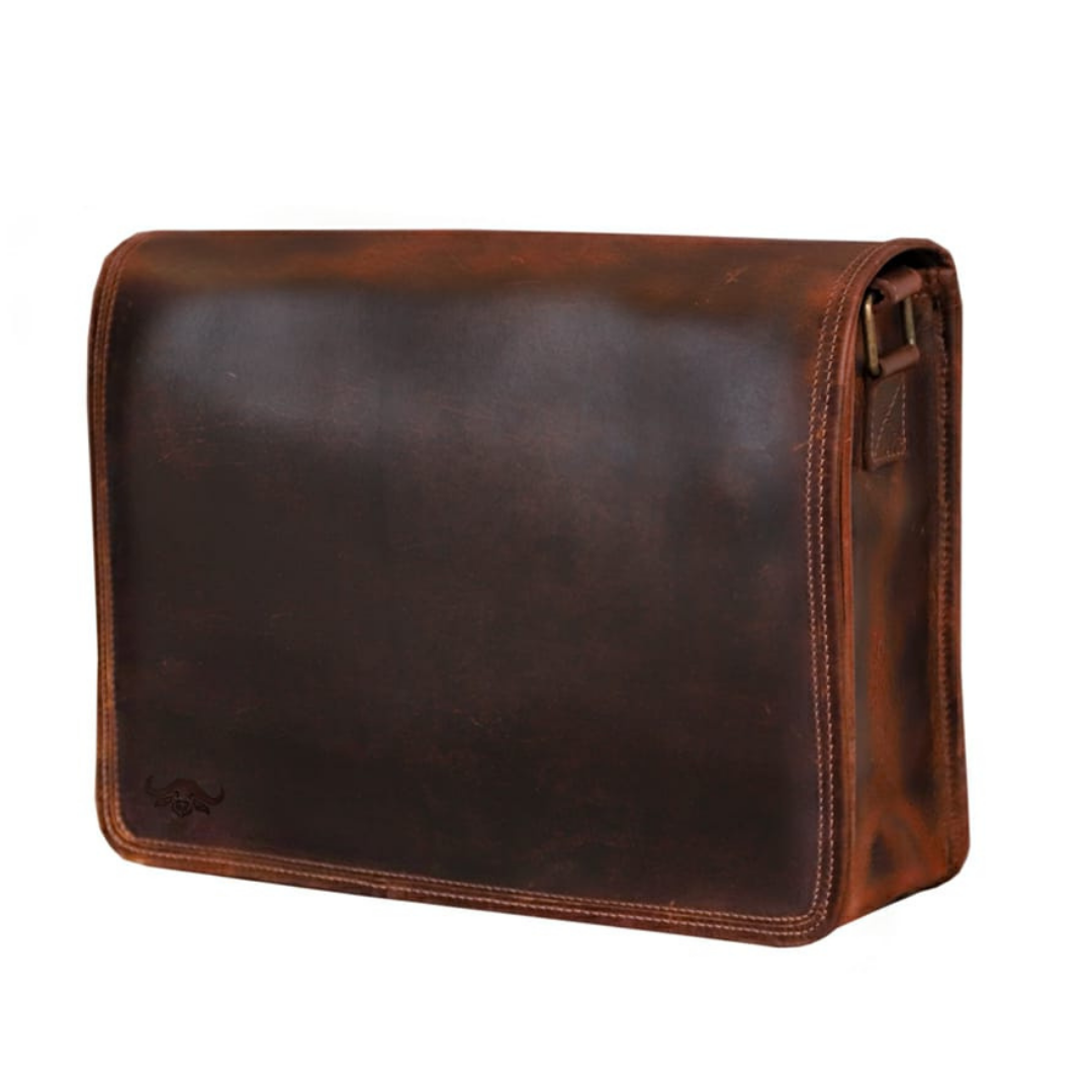 Crazy Horse Buffalo Leather Messenger Bag
