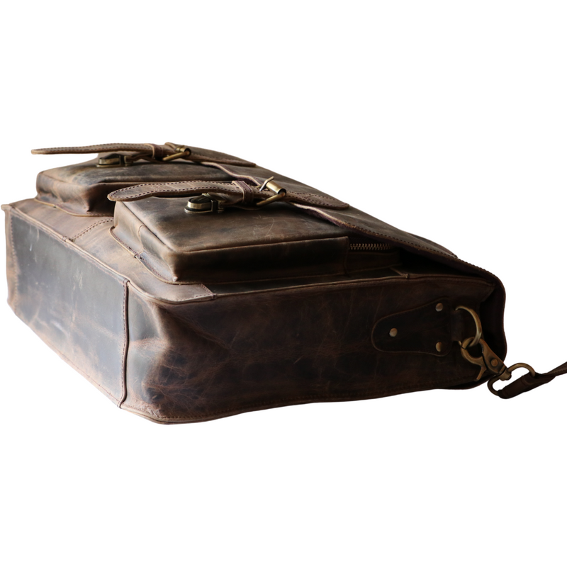 Vintage Distressed Full Grain Buffalo Leather Bag