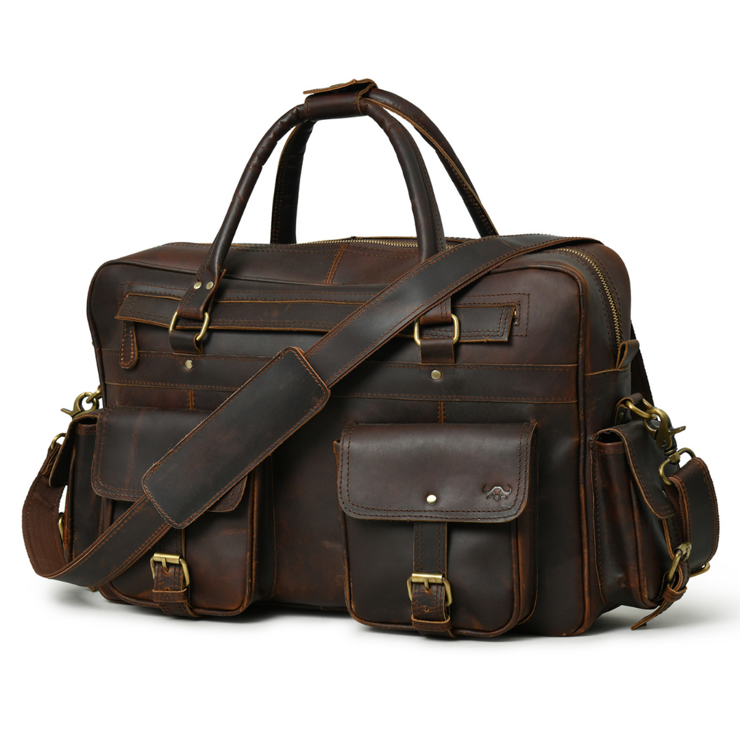 Large Executive Pilot Buffalo Leather Briefcase