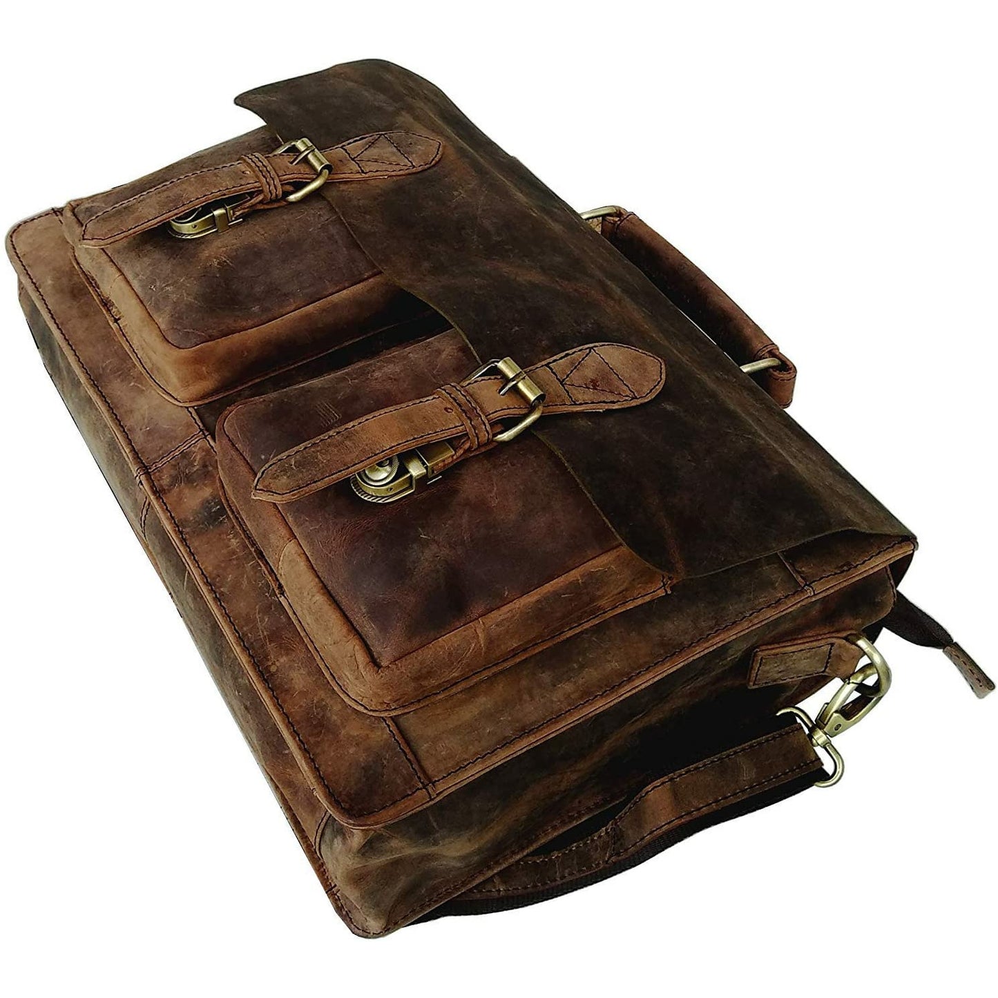 Vintage Distressed Full Grain Buffalo Leather Bag