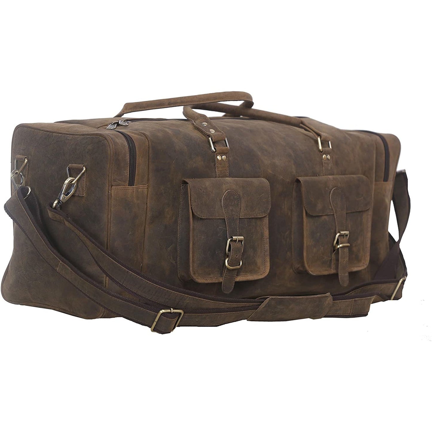 Full Grain Retro Buffalo Leather Duffle Bag