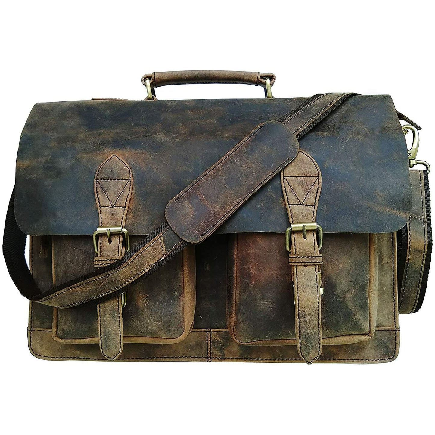 Vintage Distressed Full Grain Buffalo Leather Bag