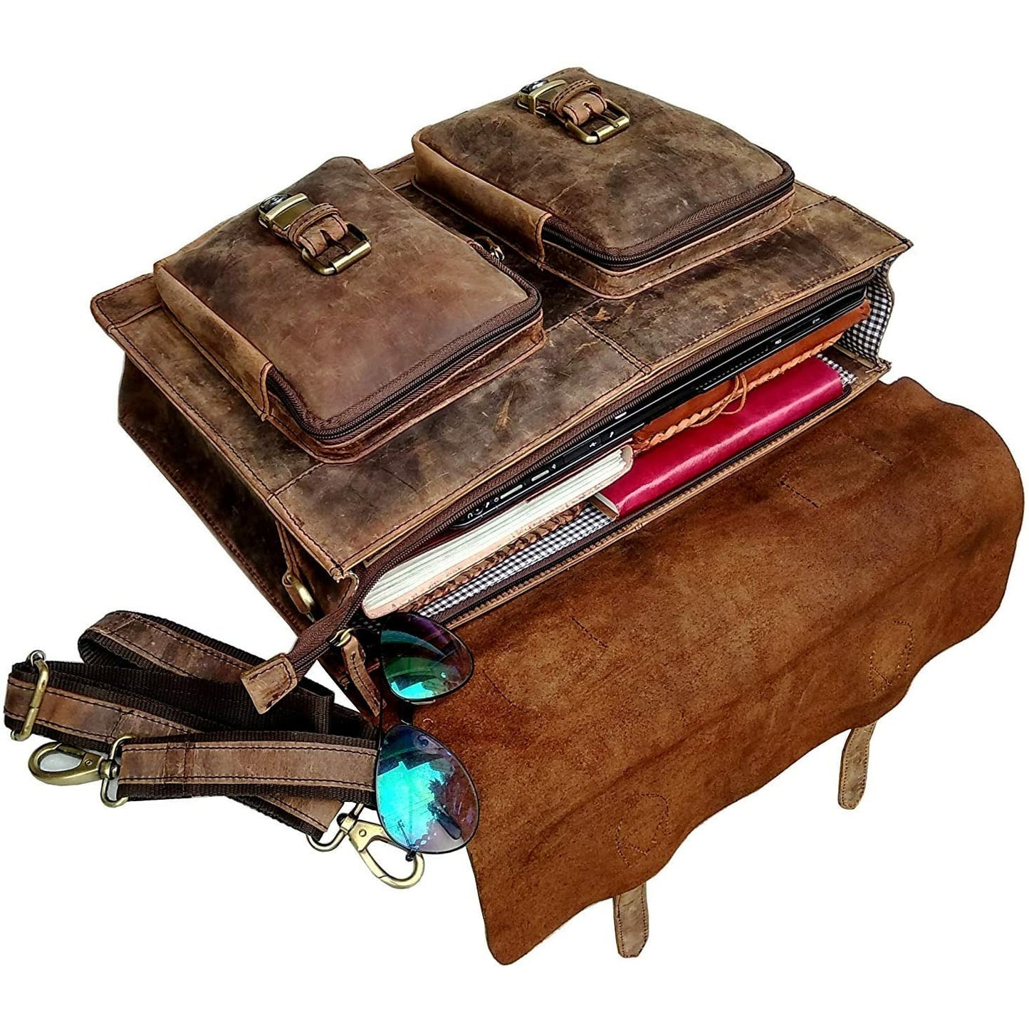 Vintage Distressed Full Grain Buffalo Leather Bag