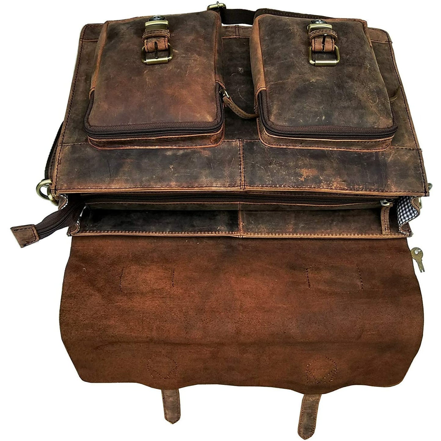 Vintage Distressed Full Grain Buffalo Leather Bag