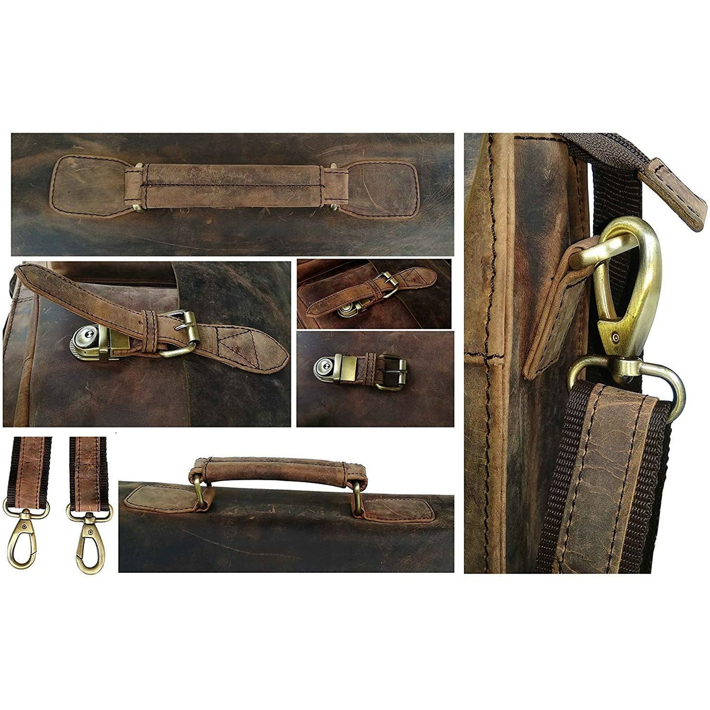Vintage Distressed Full Grain Buffalo Leather Bag