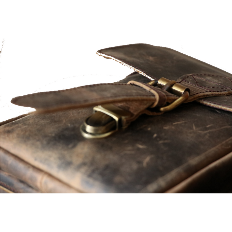 Vintage Distressed Full Grain Buffalo Leather Bag