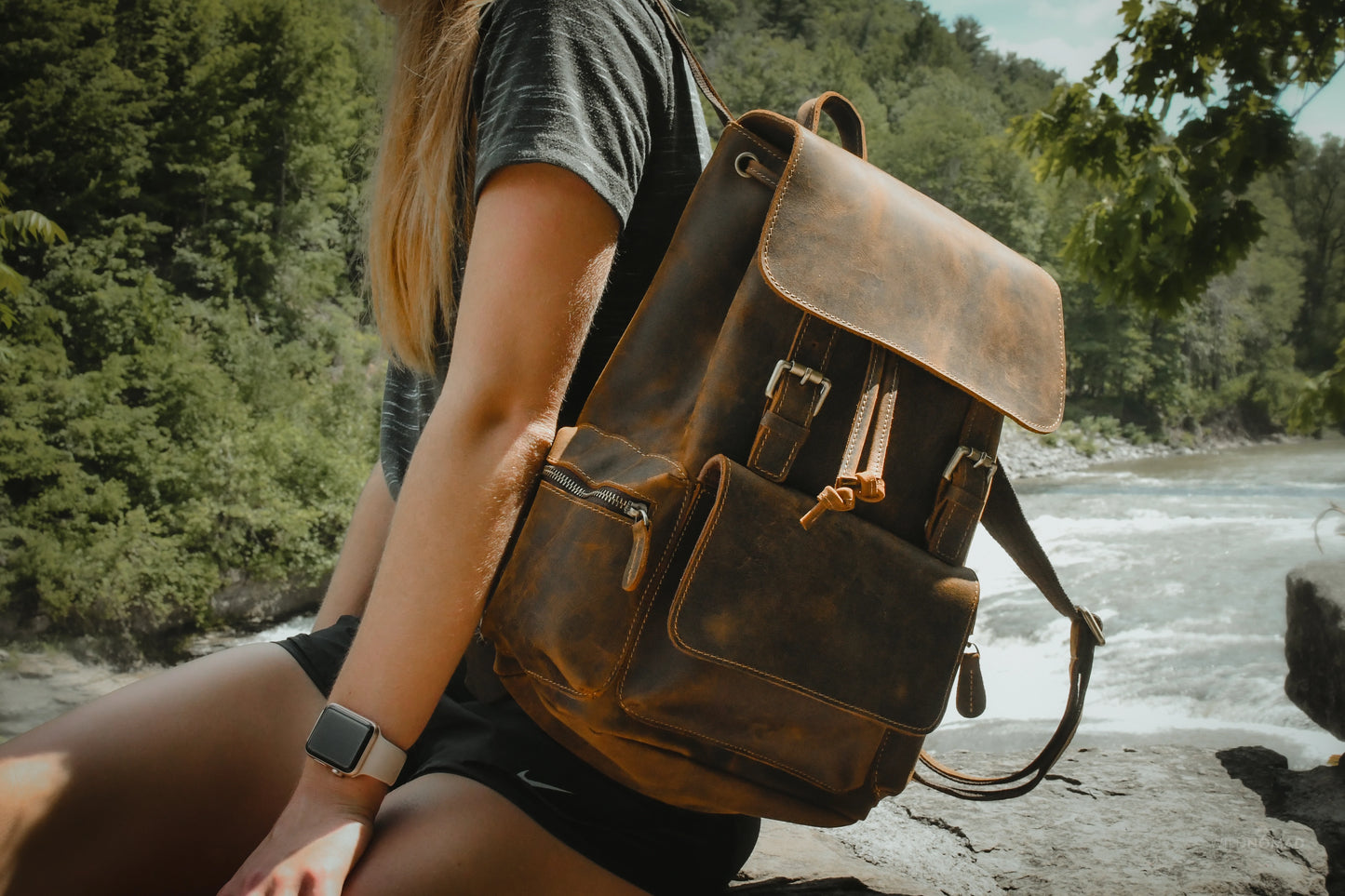 Crazy Horse Buffalo Leather Backpack