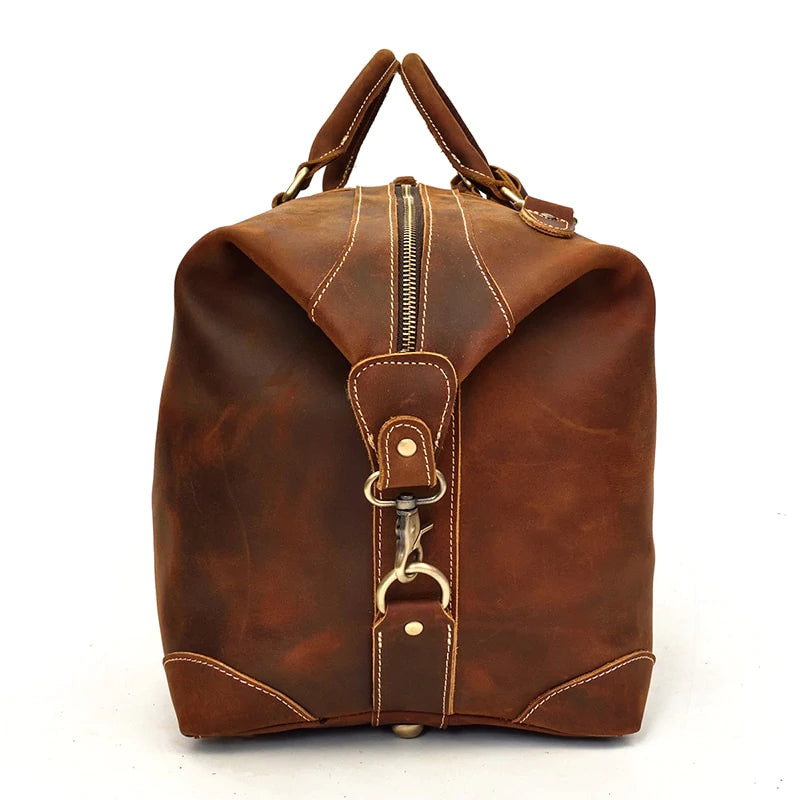 Crazy Horse Cowhide Leather Duffel Bag