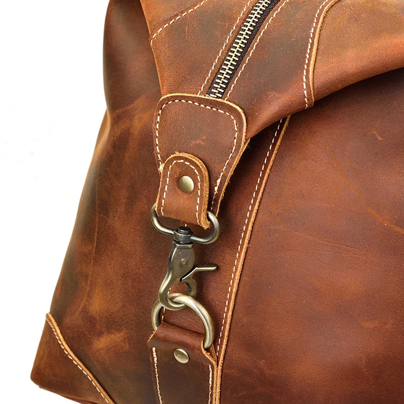 Crazy Horse Cowhide Leather Duffel Bag