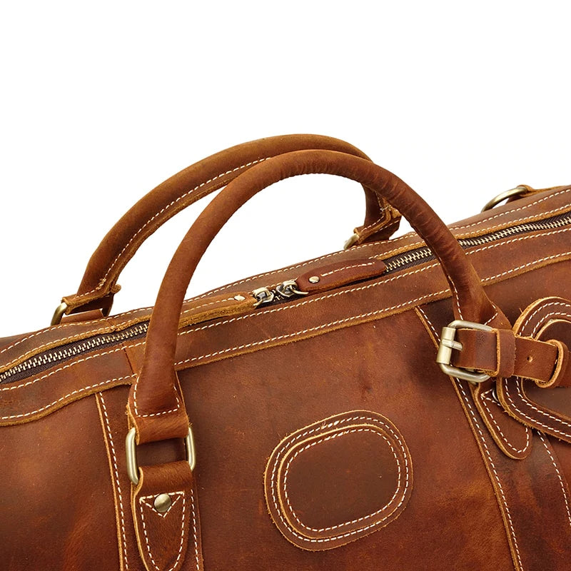Crazy Horse Cowhide Leather Duffel Bag