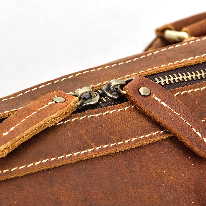 Crazy Horse Cowhide Leather Duffel Bag