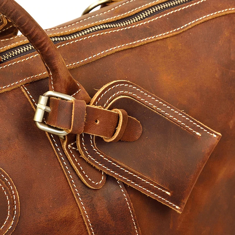 Crazy Horse Cowhide Leather Duffel Bag