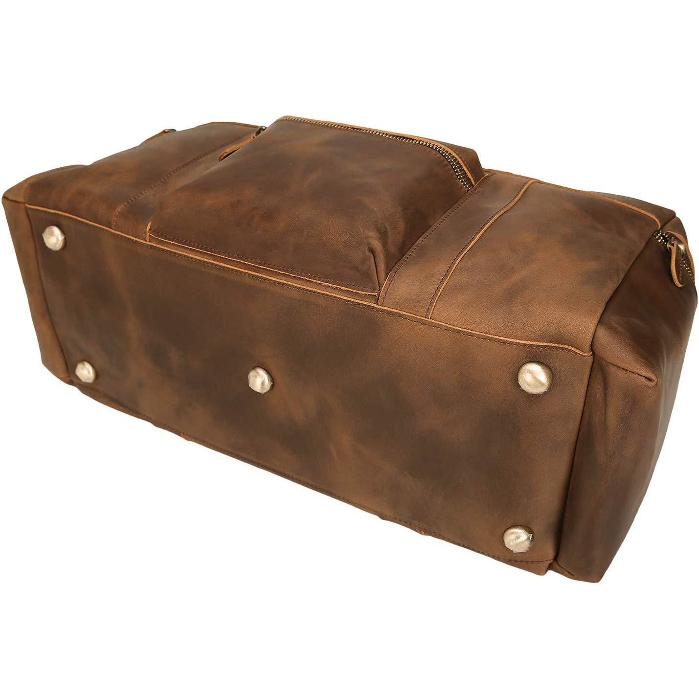 Full Grain Cowhide Leather Weekender Duffel Bag Overnight Luggage Leather Bags Gallery