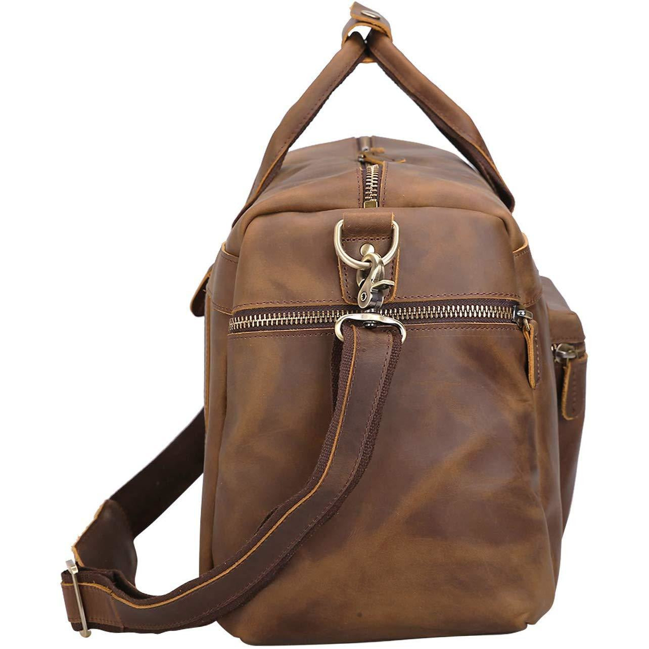 Full Grain Cowhide Leather Weekender Duffel Bag Overnight Luggage Leather Bags Gallery
