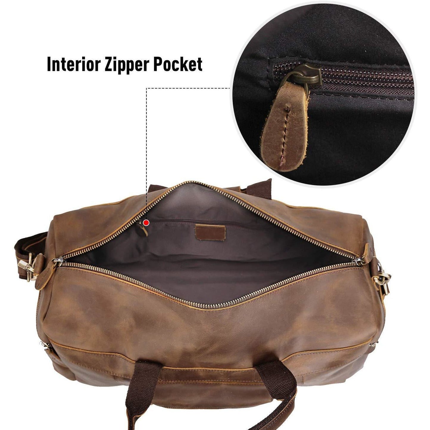 Full Grain Cowhide Leather Weekender Duffel Bag Overnight Luggage Leather Bags Gallery