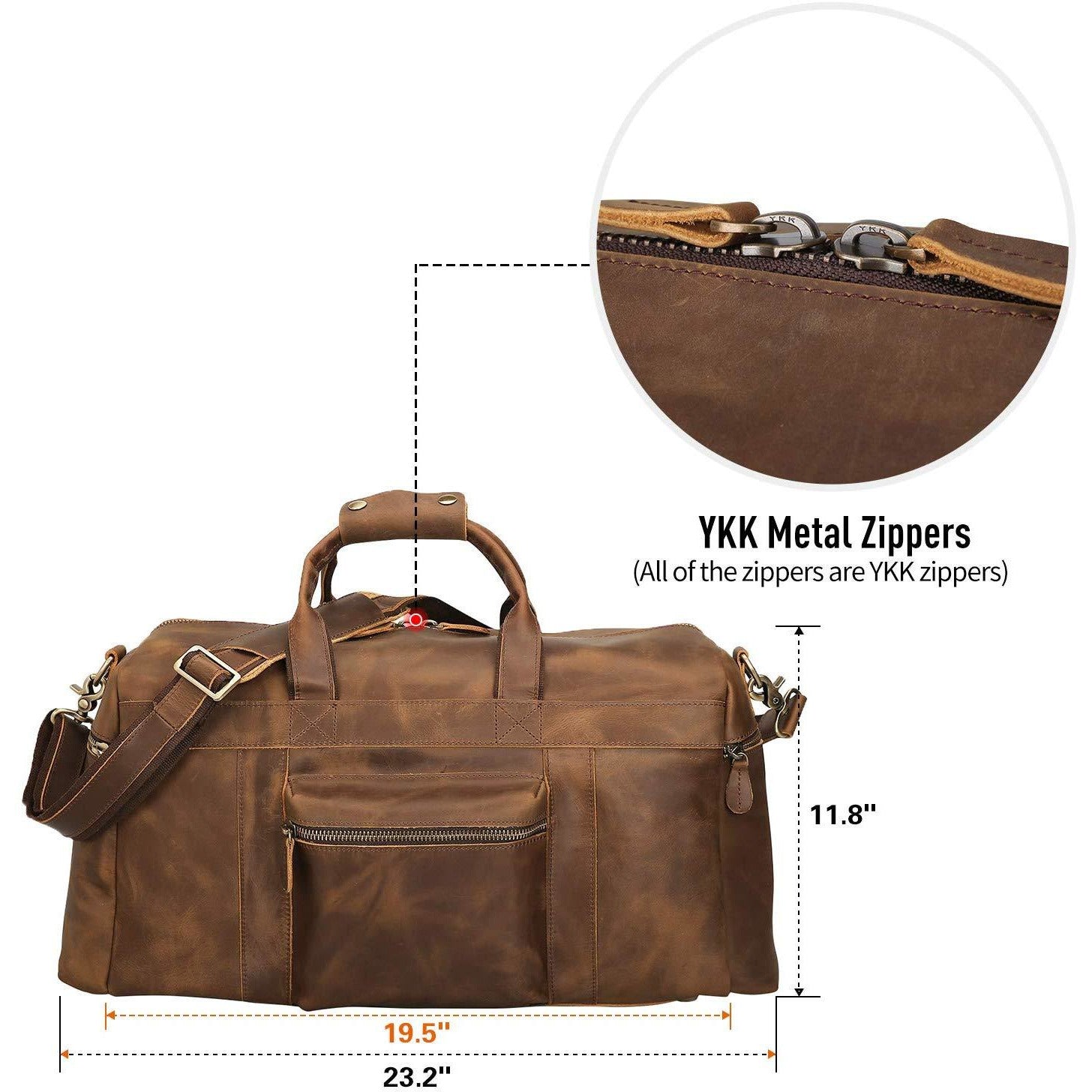 Full Grain Cowhide Leather Weekender Duffel Bag Overnight Luggage Leather Bags Gallery