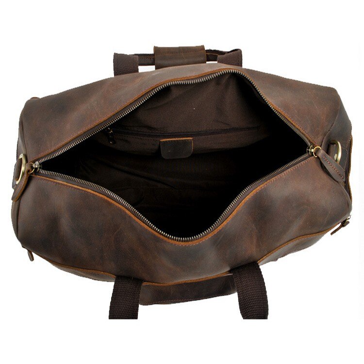 Full Grain Cowhide Leather Weekender Duffel Bag Overnight Luggage Leather Bags Gallery