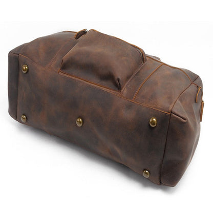 Full Grain Cowhide Leather Weekender Duffel Bag Overnight Luggage Leather Bags Gallery