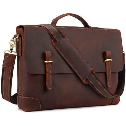Full Grain Leather Laptop Office Briefcase