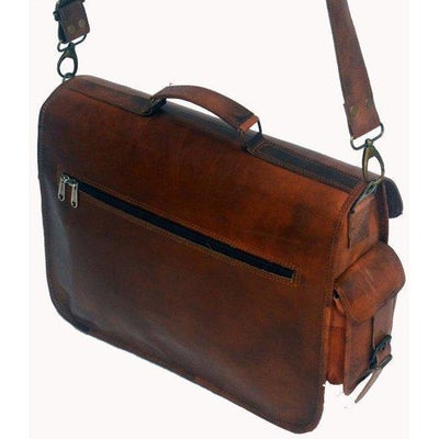 Top Grain Leather Saddle Briefcase Bag
