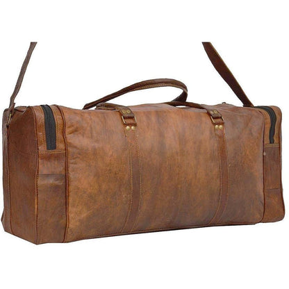 Large Handmade Vintage Leather Duffle Bag