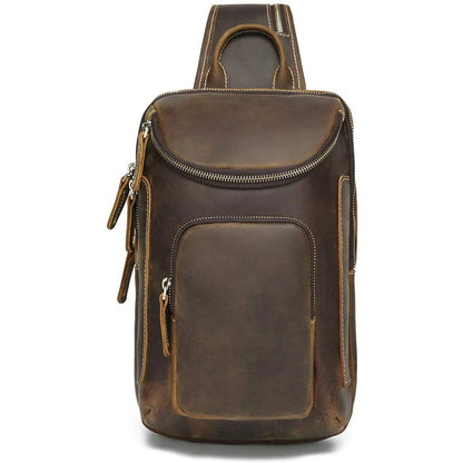 Men's Full Grain Buffalo Leather Sling Bag