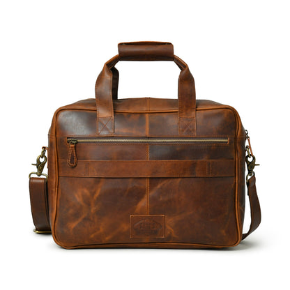 Buffalo Leather Laptop Briefcase (Serene Caramel)
