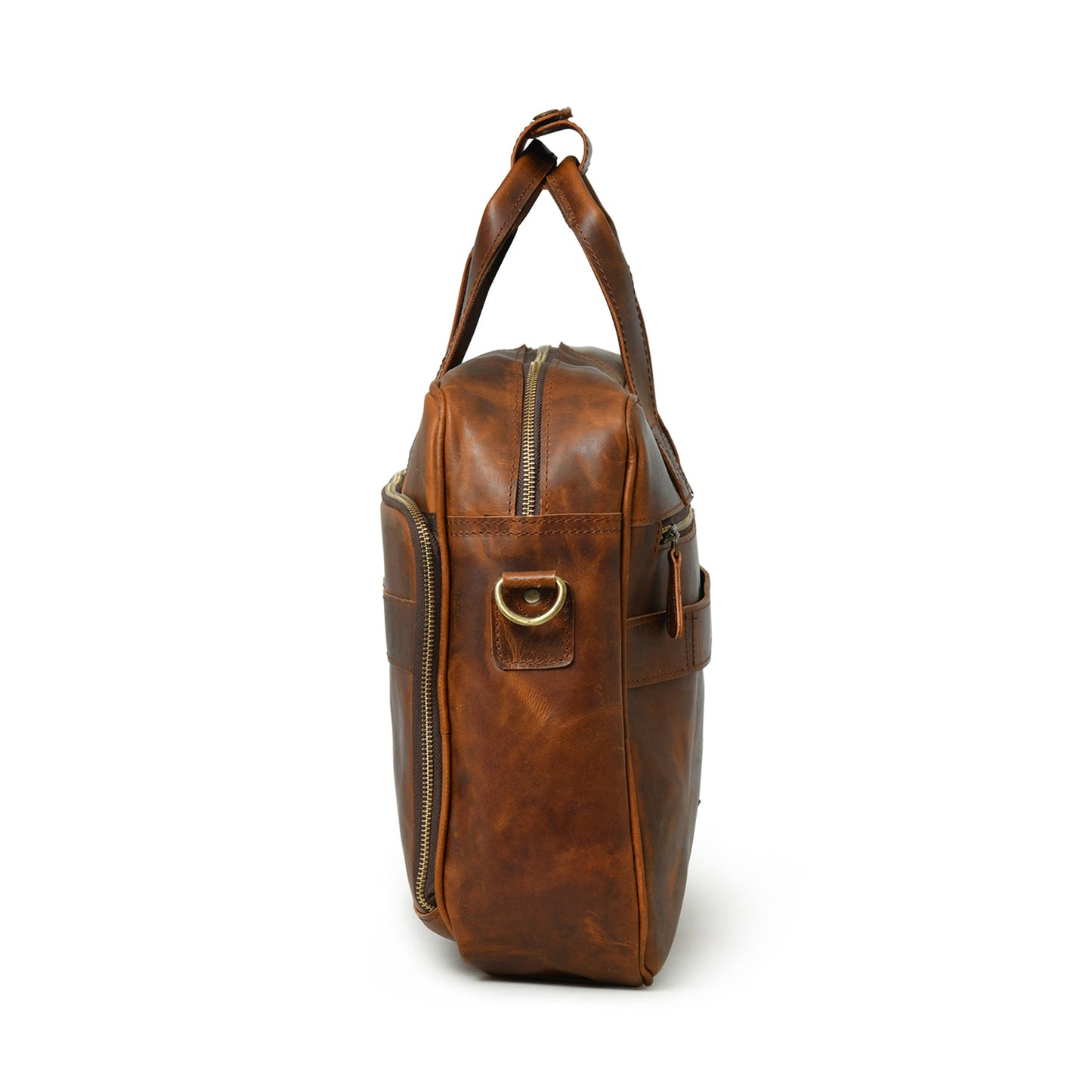 Buffalo Leather Laptop Briefcase (Serene Caramel)
