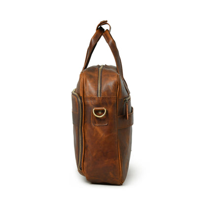 Buffalo Leather Laptop Briefcase (Serene Caramel)