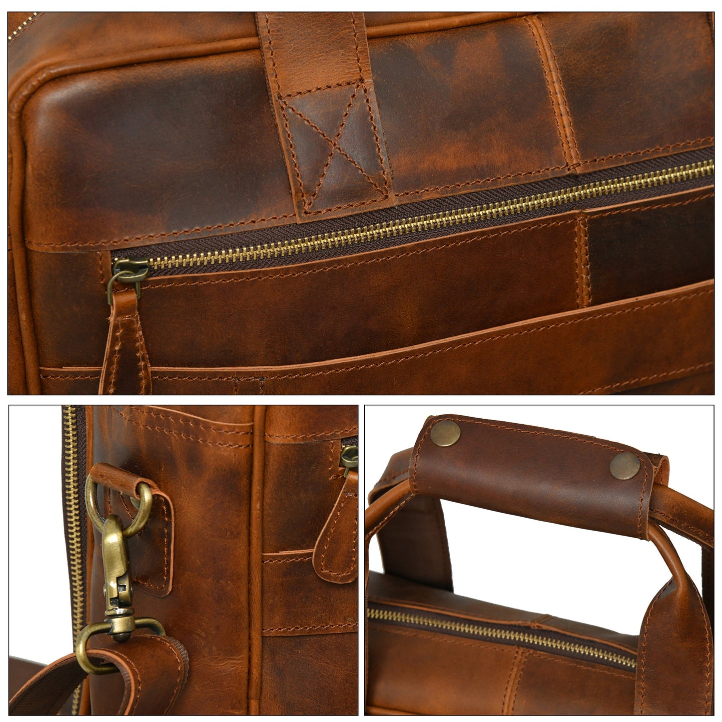 Buffalo Leather Laptop Briefcase (Serene Caramel)