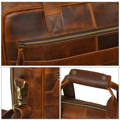 Buffalo Leather Laptop Briefcase (Serene Caramel)