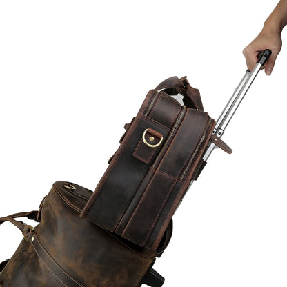 Large Vintage Travel Leather Briefcase