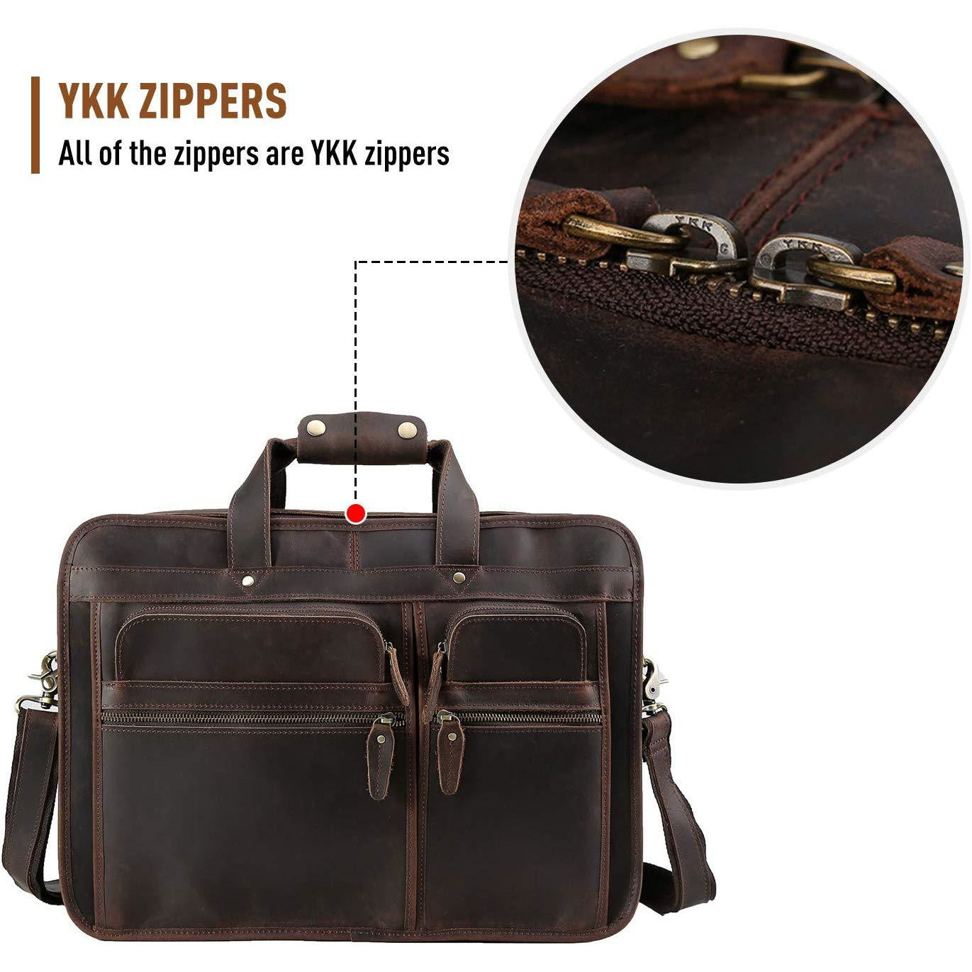 Large Vintage Travel Leather Briefcase