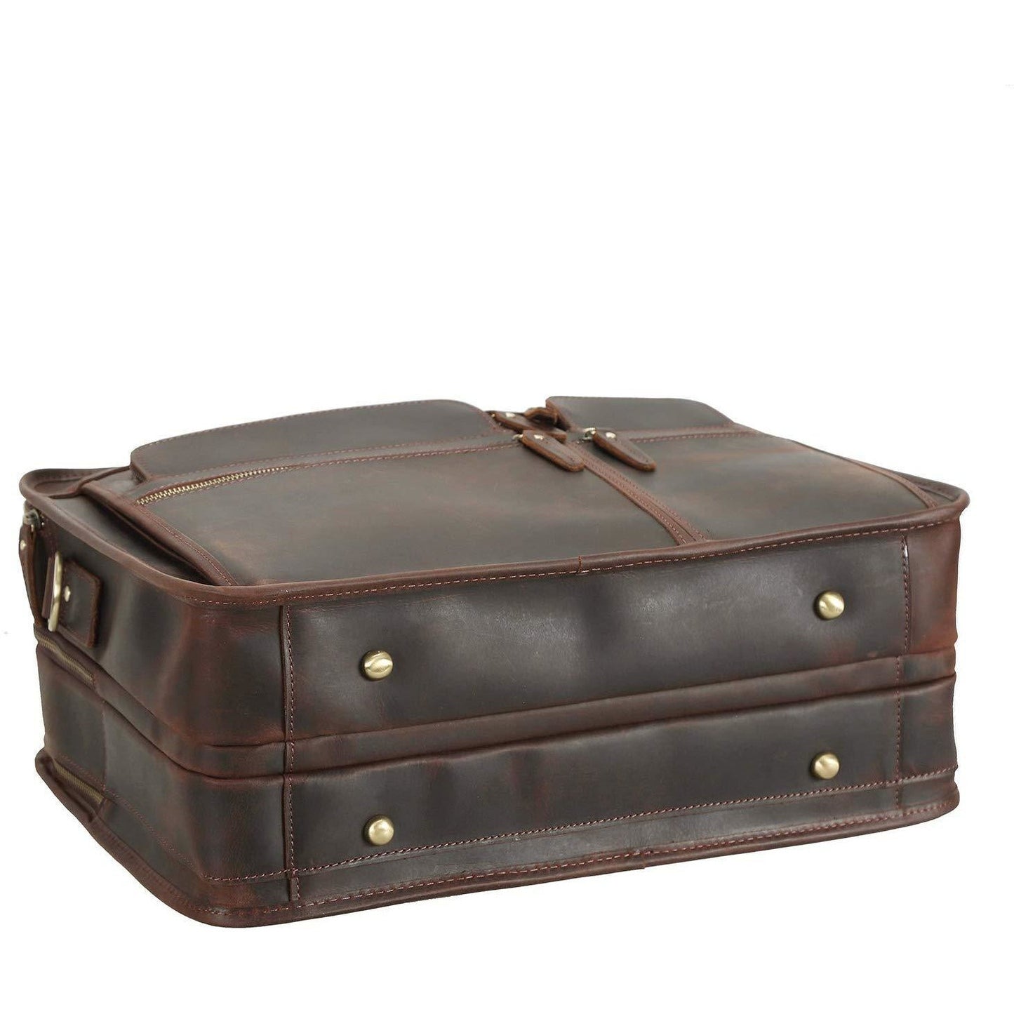 Large Vintage Travel Leather Briefcase