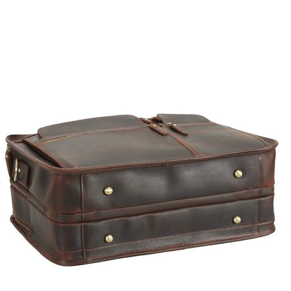 Large Vintage Travel Leather Briefcase