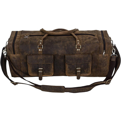 Full Grain Retro Buffalo Leather Duffle Bag