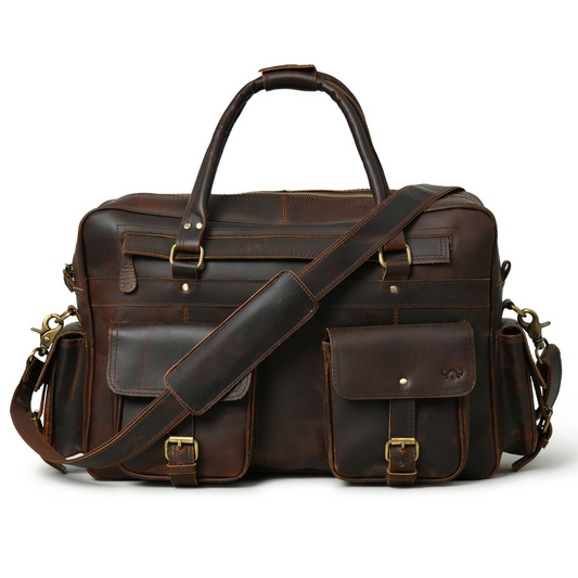 Large Executive Pilot Buffalo Leather Briefcase