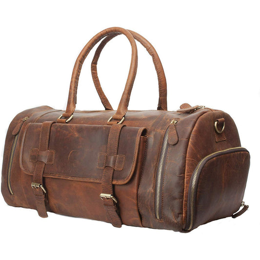 Crazy Horse Retro Buffalo Leather Duffle Bag