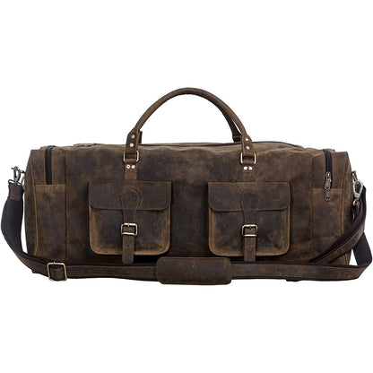 Full Grain Retro Buffalo Leather Duffle Bag