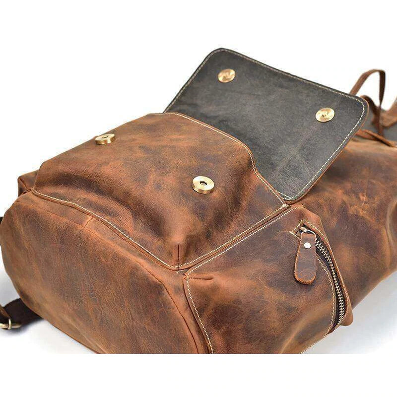 Crazy Horse Buffalo Leather Backpack I Kennedy Leather