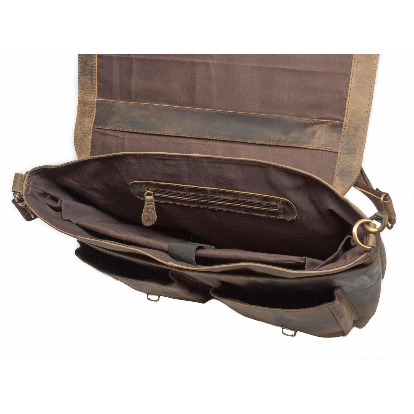 Retro Buffalo Hunter Leather Laptop Messenger Bag