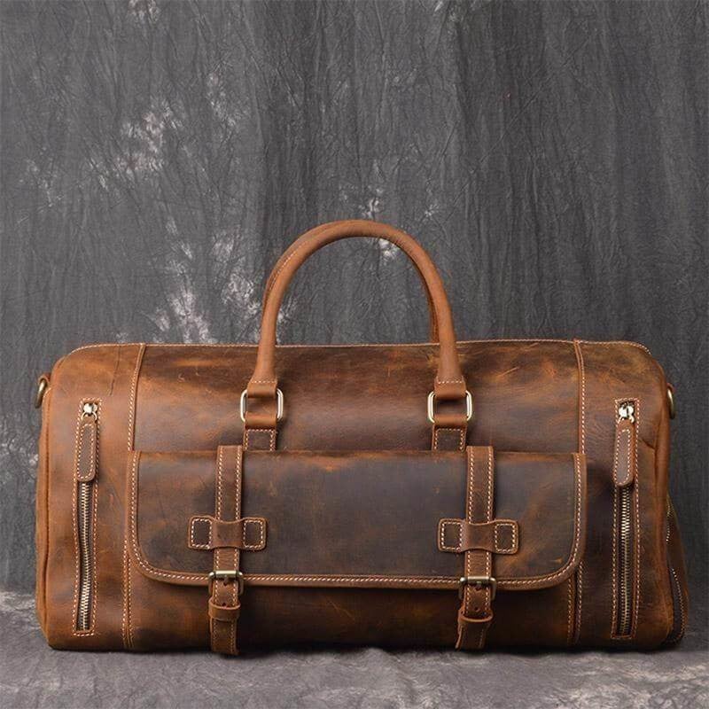 Crazy Horse Retro Buffalo Leather Duffle Bag
