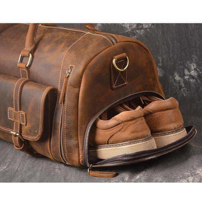 Crazy Horse Retro Buffalo Leather Duffle Bag