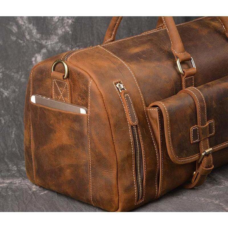 Crazy Horse Retro Buffalo Leather Duffle Bag