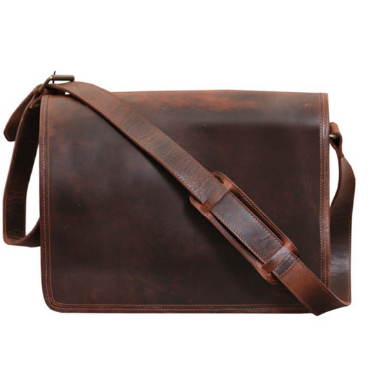 Crazy Horse Buffalo Leather Messenger Bag
