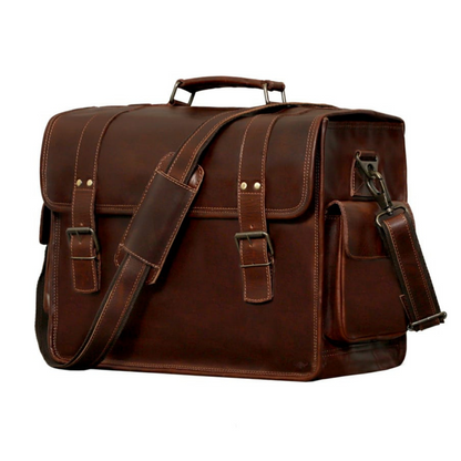 Full Grain Buffalo Leather Briefcase For Men